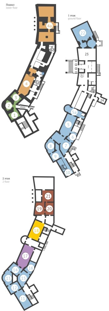 Схема залов постоянной экспозиции